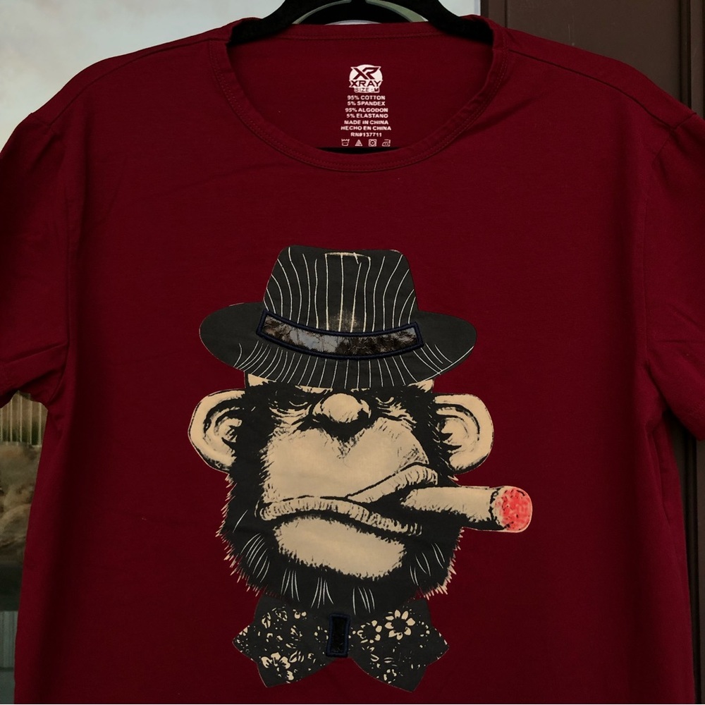 Killer Gangster Chimp Maroon Graphic Tee M